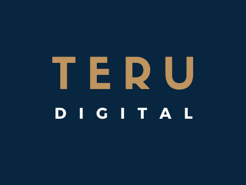 teru digital navy blue background white and gold letters